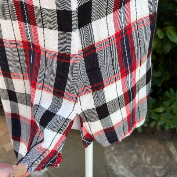 Shyanne Country Western Snap Front Sleeveless Red Black White Plaid Top L - Picture 6 of 10